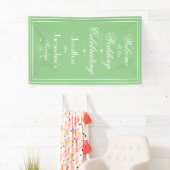 Zachte groene trouw witte script welkom achtergro Spandoek (Insitu)