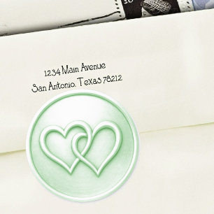 Zachte Groene Trouwring Met Twee Verstrengelde Har Ronde Sticker
