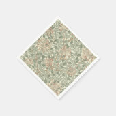 Zachte Groene Vintage William Morris Kamperfoelie Servet (Hoek)