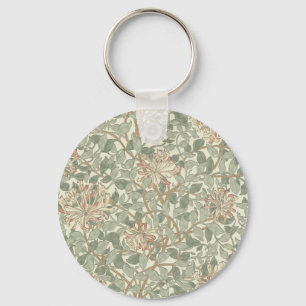 Zachte Groene Vintage William Morris Kamperfoelie Sleutelhanger