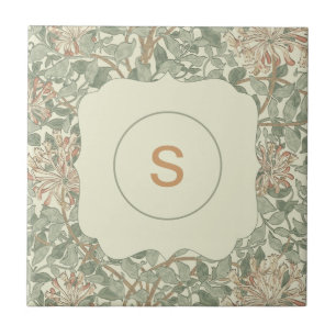 Zachte Groene Vintage William Morris Kamperfoelie Tegeltje