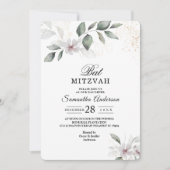 Zachte Groene Waterverf Blad & Bloem | Goud Kaart (Voorkant)