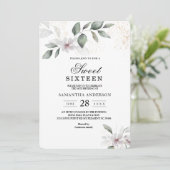 Zachte Groene Waterverf Blad & Bloem | Goud Kaart (Staand voorkant)