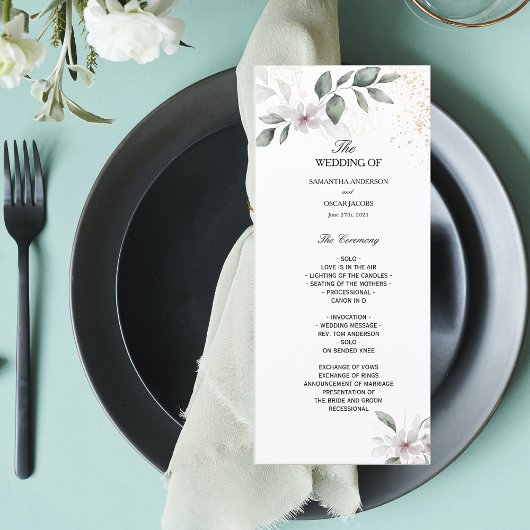 Zachte Groene Waterverf Blad & Bloem | Goud Menu