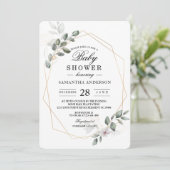 Zachte groene waterverf blad frame & bloem kaart (Staand voorkant)