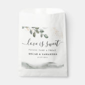 Zachte Groene Waterverf Blad | Goudstof Bedankzakje (Voorkant)