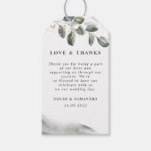 Zachte Groene Waterverf Blad | Goudstof Cadeaulabel (Voorkant)