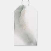 Zachte Groene Waterverf Blad | Goudstof Cadeaulabel (Achterkant)