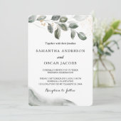 Zachte Groene Waterverf Blad | Goudstof Kaart (Staand voorkant)