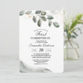 Zachte Groene Waterverf Blad | Goudstof Kaart (Staand voorkant)