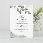 Zachte Groene Waterverf Blad | Goudstof | Kaart (Staand voorkant)