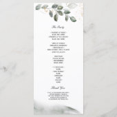 Zachte Groene Waterverf Blad | Goudstof Menu (Achterkant)