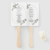  Zachte groene waterverf bladframe & bloem Handwaaier (Voorkant en achterkant)