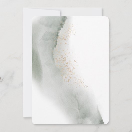  Zachte Groene Waterverfblad | Goudstof | Kaart (Achterkant)