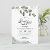 Zachte Groene Waterverfblad | Goudstof Kaart (Staand voorkant)