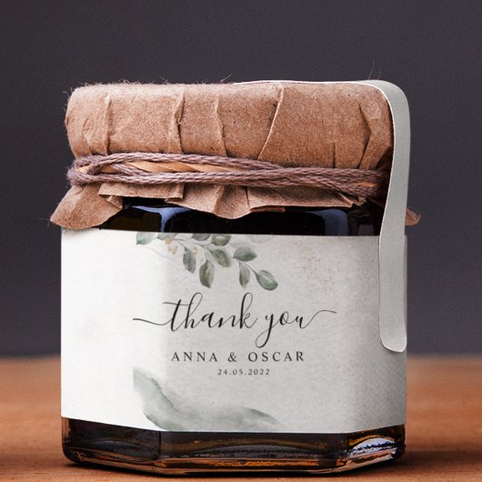 Zachte Groene Waterverfblad | Goudstof Vierkante Sticker