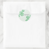 Zachte groene wijnstokken RSVP Ronde Sticker (Tas)