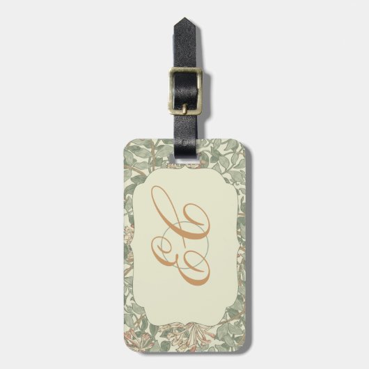 Zachte Groene  William Morris Honeysuckle Bagagelabel (Voorkant verticaal)
