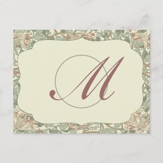 Zachte Groene William Morris Honeysuckle Briefkaart (Voorkant)