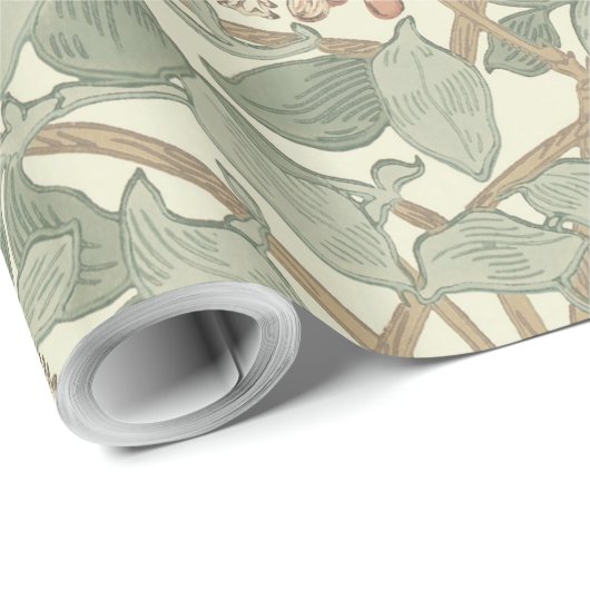 Zachte Groene  William Morris Honeysuckle Cadeaupapier (Rol Hoek)