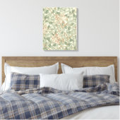 Zachte Groene  William Morris Honeysuckle Canvas Afdruk (Insitu (Slaapkamer))