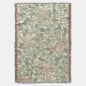Zachte Groene  William Morris Honeysuckle Deken (Voorkant Verticaal)