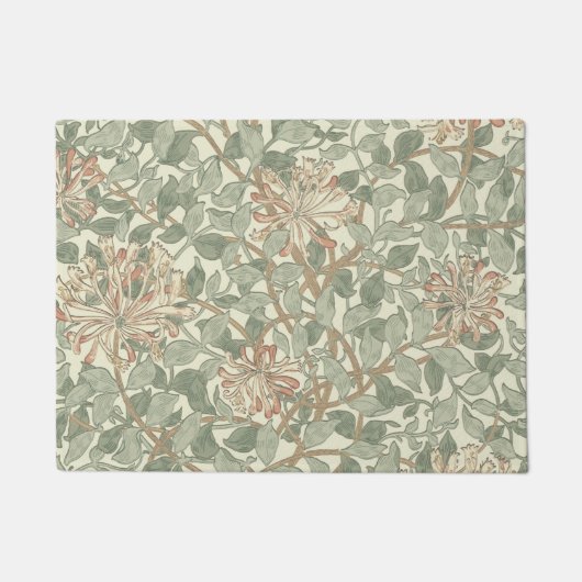 Zachte Groene William Morris Honeysuckle Deurmat (Voorkant)