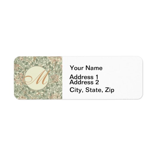 Zachte Groene  William Morris Honeysuckle Etiket (Voorkant)