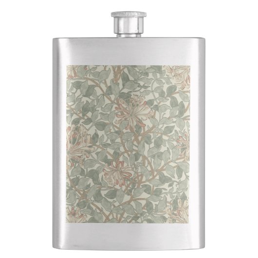 Zachte Groene  William Morris Honeysuckle Heupfles (Voorkant)