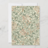 Zachte Groene William Morris Honeysuckle Kaart (Achterkant)