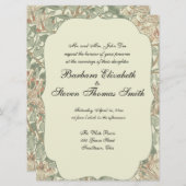 Zachte Groene William Morris Honeysuckle Kaart (Voorkant / Achterkant)