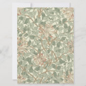Zachte Groene William Morris Honeysuckle Kaart (Achterkant)