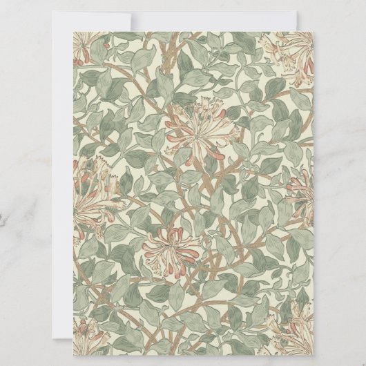 Zachte Groene William Morris Honeysuckle Kaart (Achterkant)