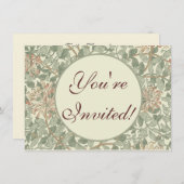 Zachte Groene  William Morris Honeysuckle Kaart (Voorkant / Achterkant)