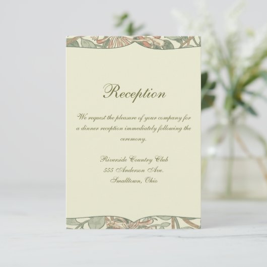 Zachte Groene  William Morris Honeysuckle Kaart (Staand voorkant)