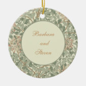 Zachte Groene  William Morris Honeysuckle Keramisch Ornament (Voorkant)