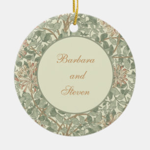 Zachte Groene  William Morris Honeysuckle Keramisch Ornament