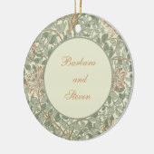 Zachte Groene  William Morris Honeysuckle Keramisch Ornament (Links)