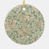 Zachte Groene  William Morris Honeysuckle Keramisch Ornament (Achterkant)