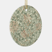 Zachte Groene William Morris Honeysuckle Keramisch Ornament (Rechts)
