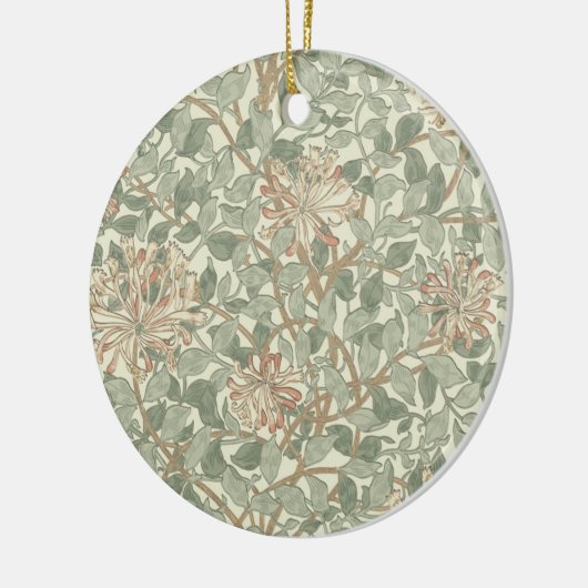 Zachte Groene  William Morris Honeysuckle Keramisch Ornament (Links)