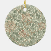 Zachte Groene William Morris Honeysuckle Keramisch Ornament (Achterkant)