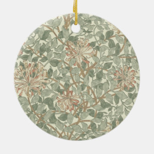 Zachte Groene William Morris Honeysuckle Keramisch Ornament