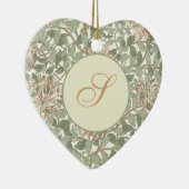 Zachte Groene William Morris Honeysuckle Keramisch Ornament (Rechts)