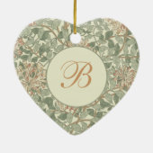 Zachte Groene William Morris Honeysuckle Keramisch Ornament (Achterkant)