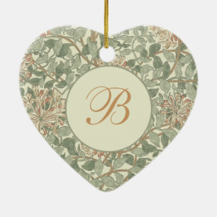 Zachte Groene William Morris Honeysuckle Keramisch Ornament