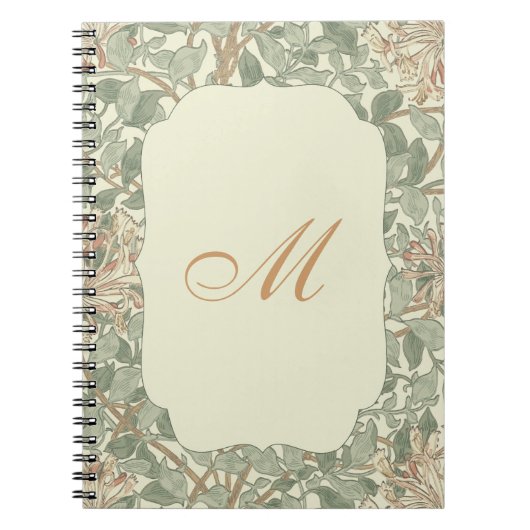 Zachte Groene  William Morris Honeysuckle Notitieboek (Voorkant)