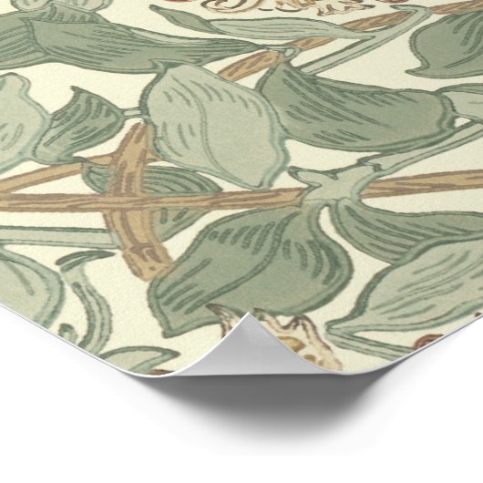 Zachte Groene  William Morris Honeysuckle Poster (Hoek)