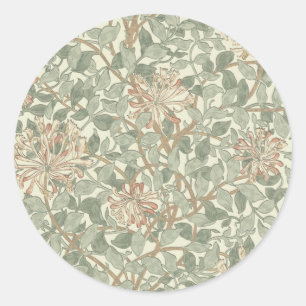 Zachte Groene  William Morris Honeysuckle Ronde Sticker