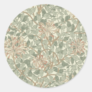 Zachte Groene  William Morris Honeysuckle Ronde Sticker